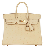 Hermès Birkin 25 Autruche Vanille Gold Hardware