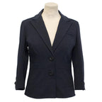 Diane Von Furstenberg Navy  Cropped Sleeve Blazer