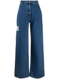 Mid-wash denim wide leg jeans