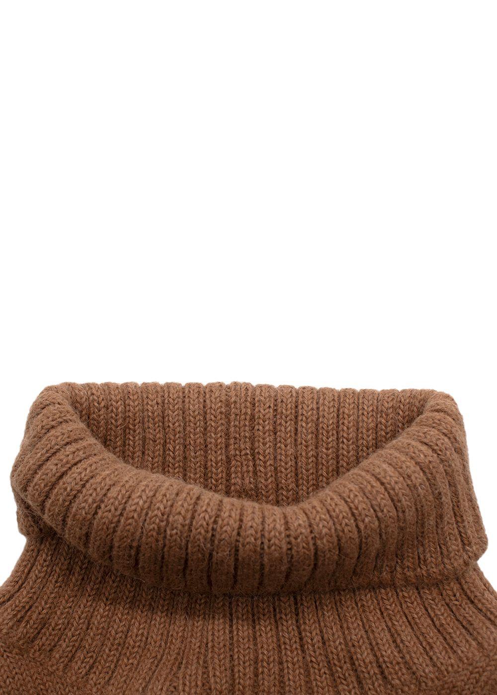 Purdey Camel Turtle Neck Alpaca Knit Shrug