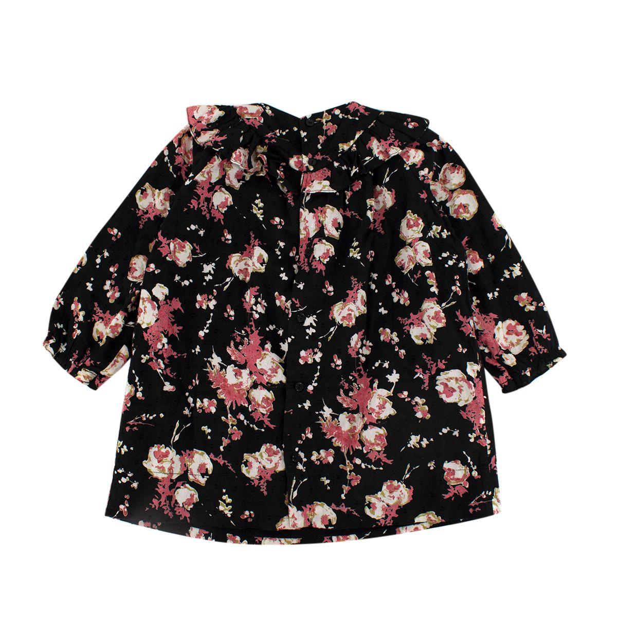 Black Floral Fil Coupe Dress