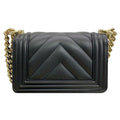 Chanel Black Chevron Mini Boy Bag
