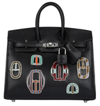 Hermès Birkin 20 Sellier "Bouclerie Moderne Casaque" Chèvre Chamkila Noir with Palladium Hardware