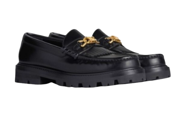 Black Leather Margaret Loafers