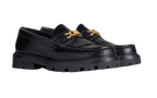 Black Leather Margaret Loafers