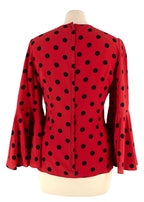 Dolce & Gabbana Red and Black Polka Dot Blouse
