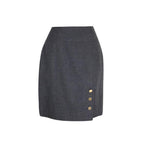 Chanel Boutique Grey Wool Skirt