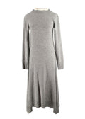 Sacai Grey Wool Dress with Ivory Back Panel
