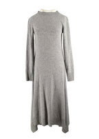 Sacai Grey Wool Dress with Ivory Back Panel