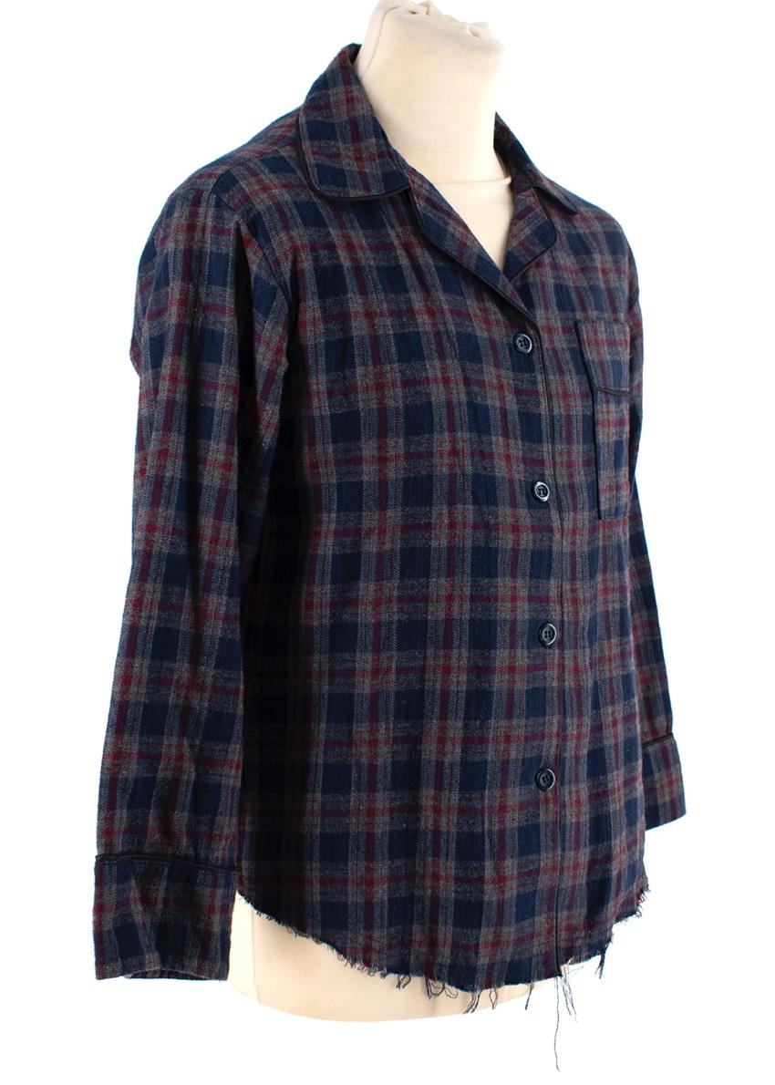 Youths In Balaclava Red & Navy Plaid Pyjama Shirt