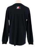Coloured Logo Printed Black Cotton Long Sleeve T-shirt