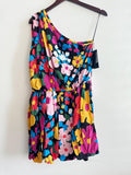 Saint Laurent Floral One Shoulder Mini Dress