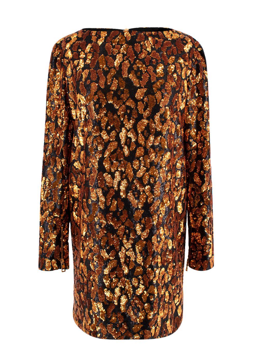 Balmain sequin bronze  & gold mini dress