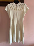 ivory eyelet cutout mini dress