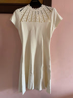 ivory eyelet cutout mini dress