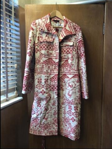 Kenzo Cream & Red Embroidered Coat