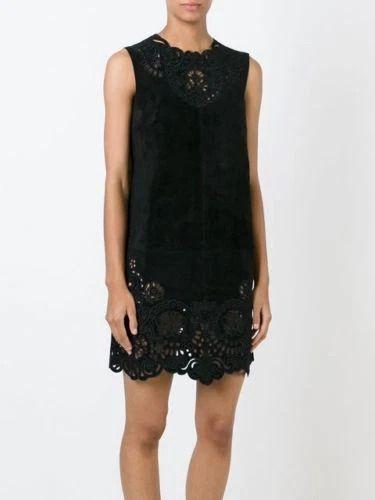 Dolce & Gabbana Black Suede/Leather Dress