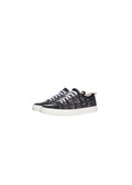 Black & white tweed low top trainers