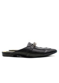 Hermes Black Leather Oz Flat Mules
