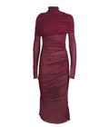 Mugler Sheer Ruched Midi Dress