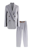 Brunello Cucinelli Grey Blazer and Trouser Two Piece Suit