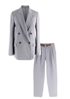 Brunello Cucinelli Grey Blazer and Trouser Two Piece Suit