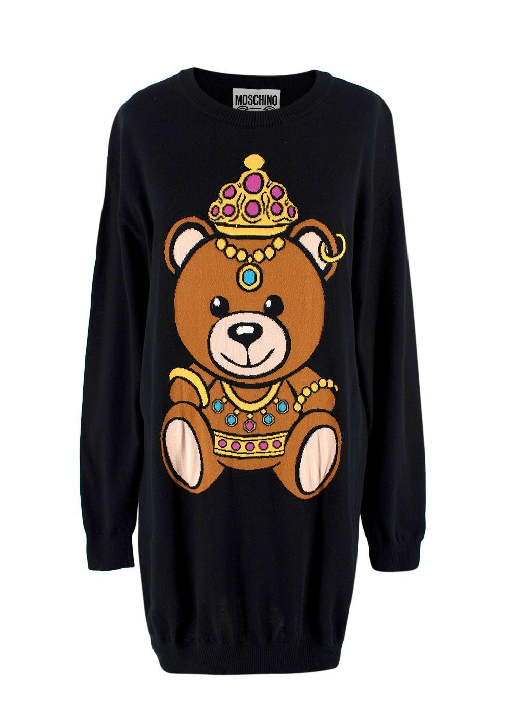 Moschino Couture Black Bear Long Knit Dress