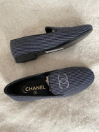 Chanel Striped Room Service CC Loafers