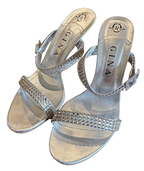 Gina Embellished Silver Sandals