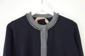No.21 Crystal Trimmmed Black Wool Cardigan