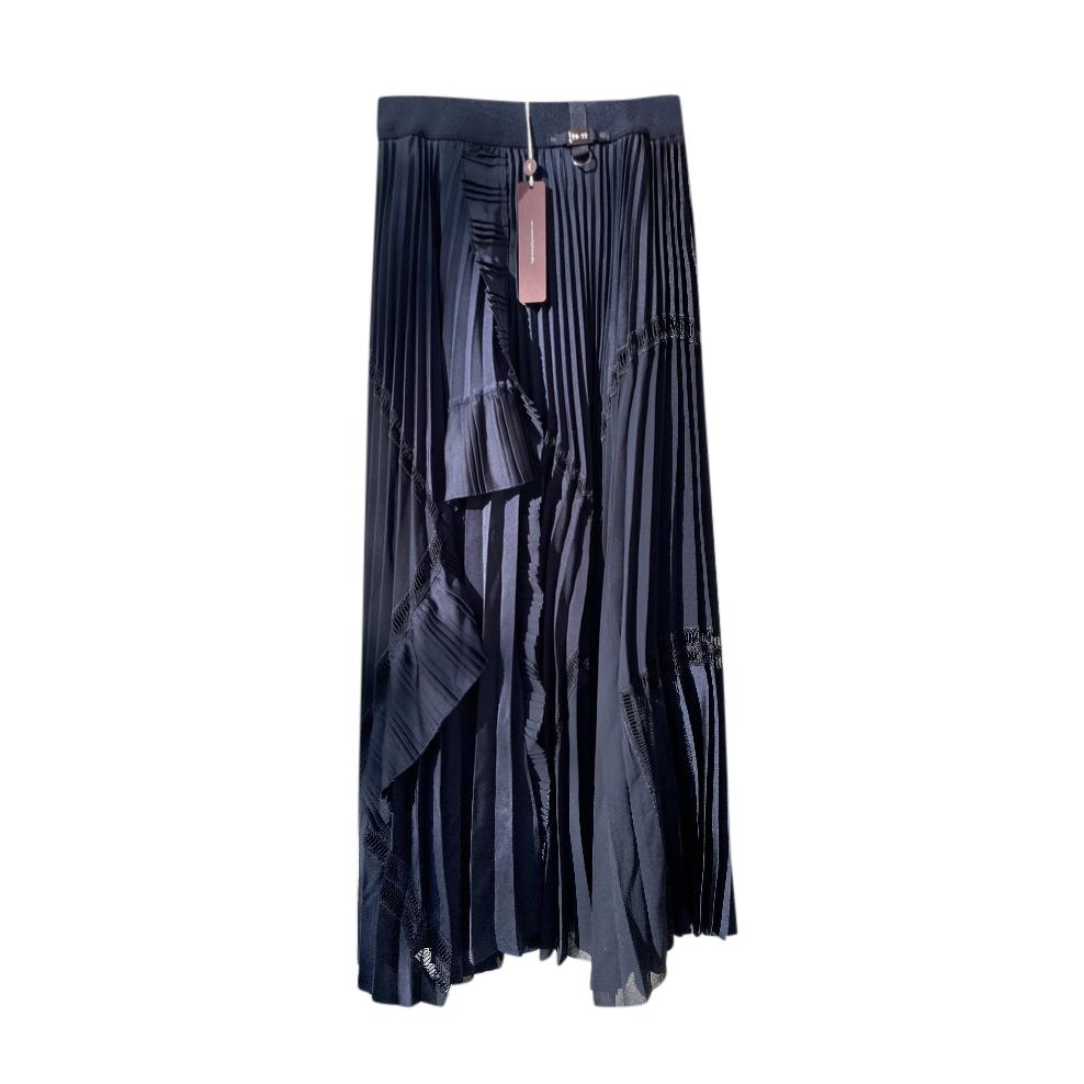 High by Claire Campbell Navy Pleated Midi Skirt