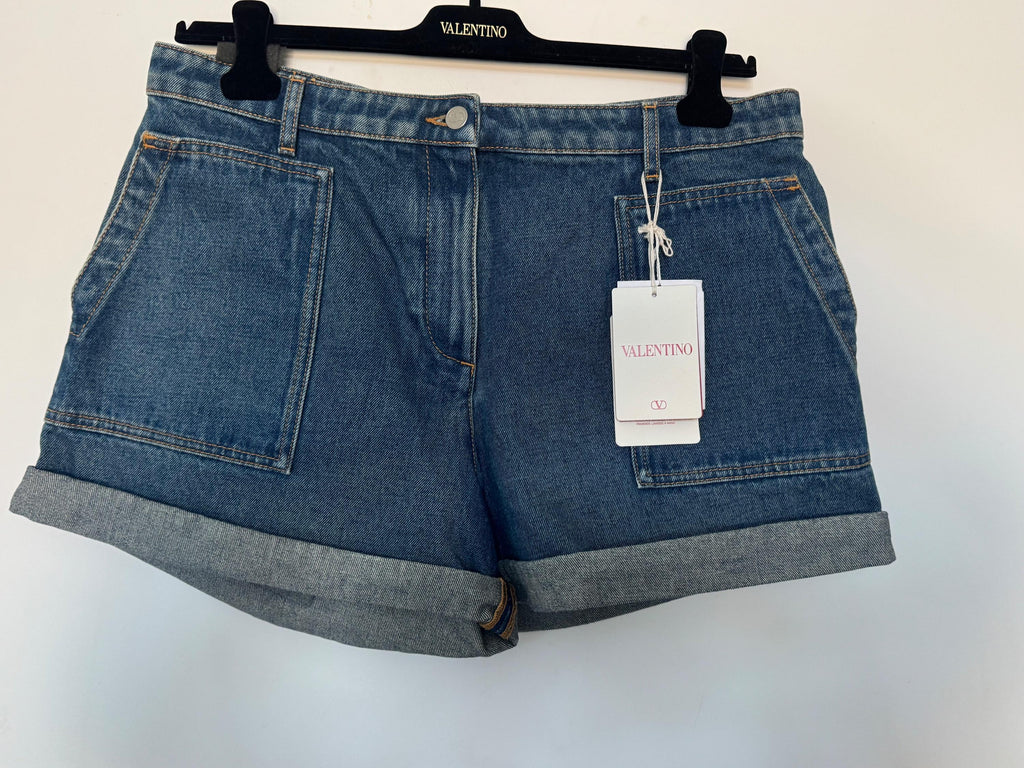 Valentino Denim Cuffed Shorts