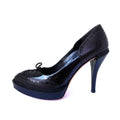 Gucci Black Riddle Leather Platform Heels