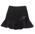 Valentino Beaded HeartBlack Wool  Flared Skort