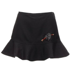 Valentino Beaded HeartBlack Wool  Flared Skort