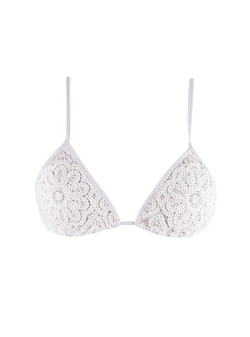 Borgo De Nor x Talia Collins White Crochet Divona Tie Bikini