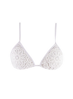 Borgo De Nor x Talia Collins White Crochet Divona Tie Bikini