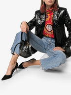Sergio Rossi Black Suede & Leather Pumps
