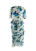 Richard Quinn Ruffled Floral-print Crepe De Chine and Jersey Dress