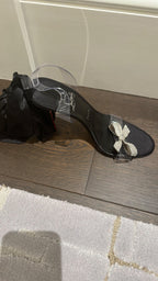 Christian Louboutin Black Crystal Bow  Astrinodo Sandals