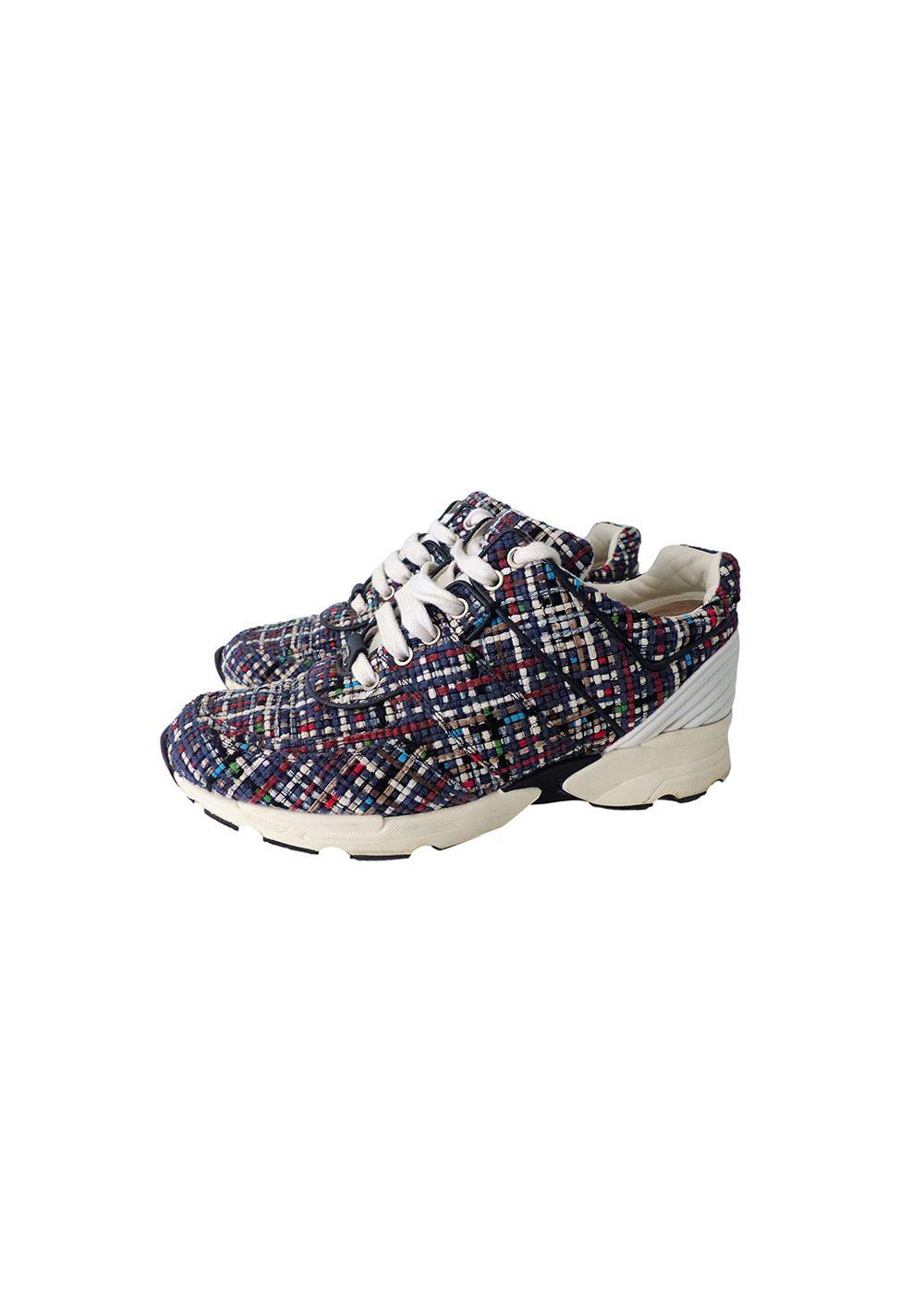 Multicoloured Woven Tweed Sneakers