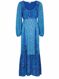 Rixo Blue Virginia Floral-Print Maxi Dress