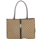 Gucci Vintage Brown Monogram Jackie Shoulder Bag