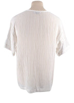 Commas White Linen Blend T-Shirt