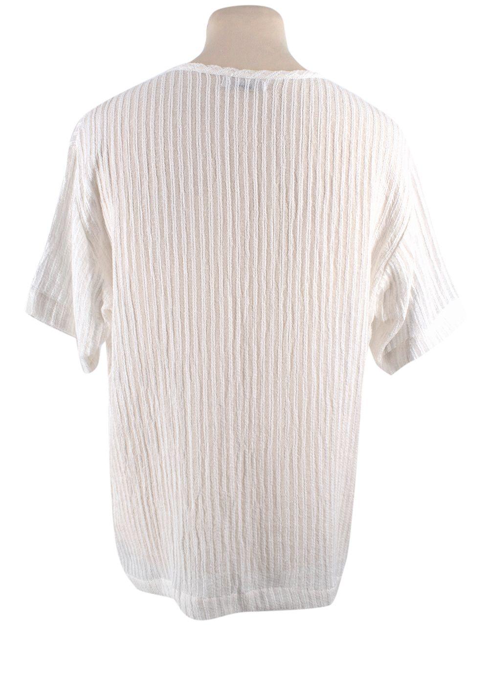 Commas White Linen Blend T-Shirt