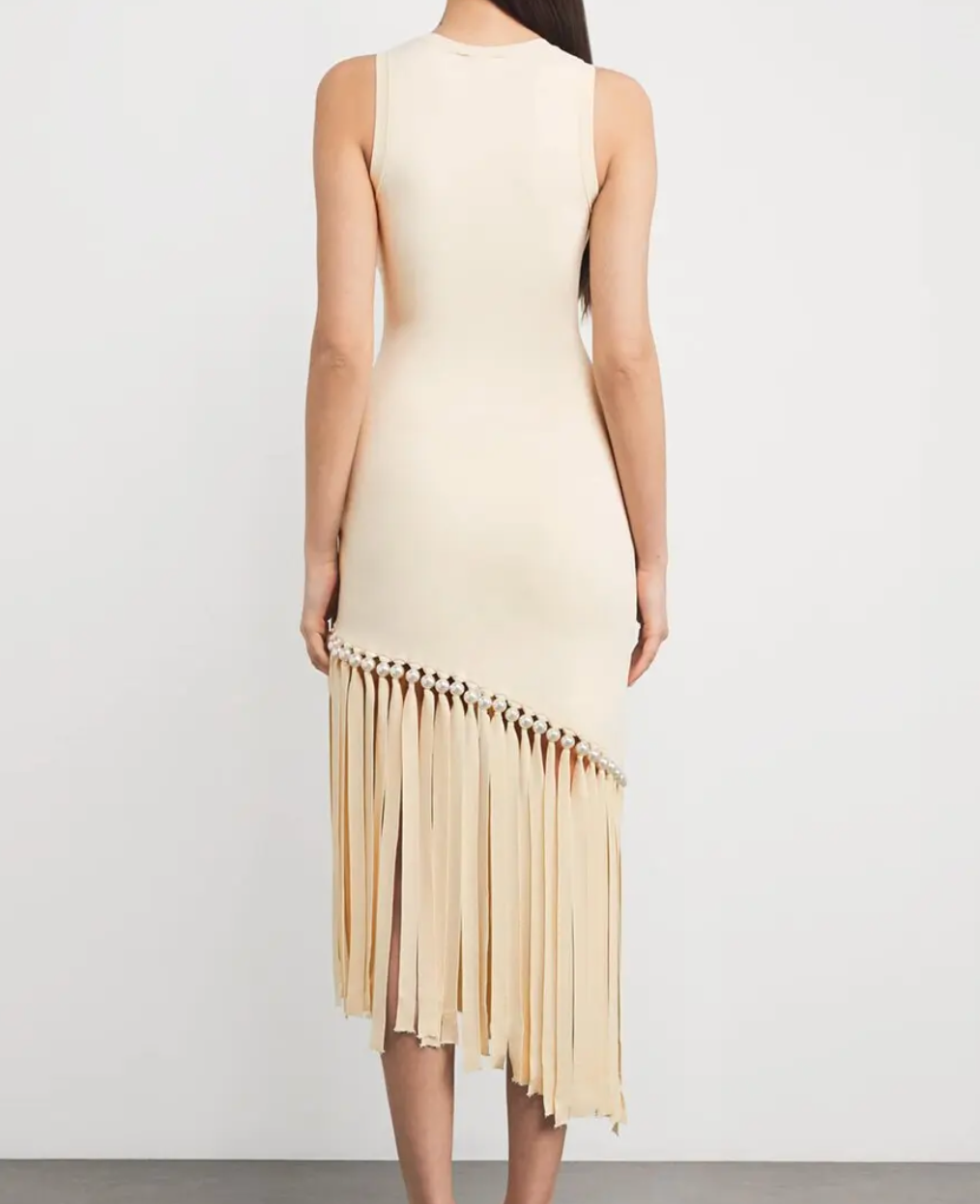 Sandro Asymmetrical Fringed Maxi Dress