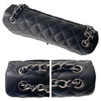 Black Lambskin Jumbo Double Flap Bag