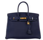 Hermès Birkin 35cm in Togo Bleu Nuit with Gold Hardware