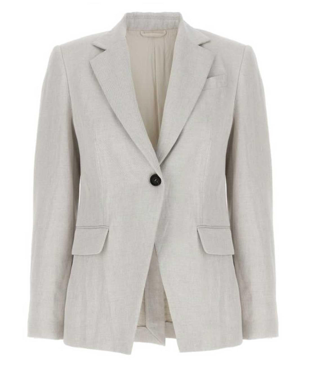 Single Breasted Cotton And Linen Blazer