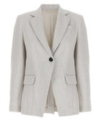 Single Breasted Cotton And Linen Blazer